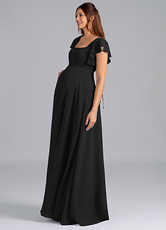 Azazie Bondi Abiti da damigella d'onore premaman Abito A-Line Increspato Chiffon Floor-Length image4