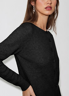 front 100% Cashmere Cropped Cardigan