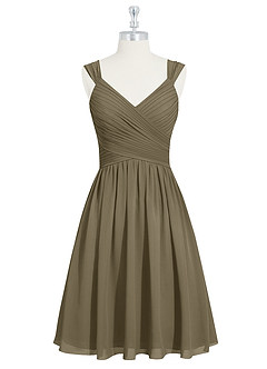 Azazie Angie Bridesmaid Dresses Willow Green A-Line Corset Chiffon Dress image7
