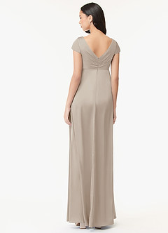 Azazie Allessia Abiti da damigella d'onore premaman Abito A-Line Plissettato Raso Elasticizzato Floor-Length image2