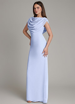 Azazie Hadley Robes de demoiselle d'honneur Robe Sirène en Mousseline de soie Plissée Eis image9