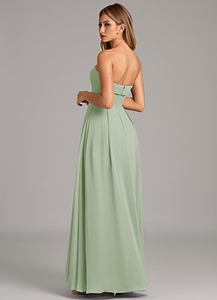 Azazie Lucienne Brudtärnklänningar Klänning av A-Linje i Chiffong Axelbandslös Dusty Sage Konvertibel image2