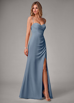 Azazie Haisley Abiti da Damigella Abito Convertibile Tubino in Chiffon a Spalla Scoperta Crepuscolo image6