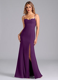 Azazie Wynni Bridesmaid Dresses Grape Mermaid Corset Chiffon Dress image1