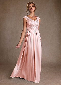 Azazie Amethyst Abiti per la Madre della Sposa Abito A-Line in Pizzo Rosa Rossore image3