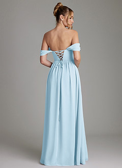 Azazie Caterina Bridesmaid Dresses Sky Blue A-Line Corset Chiffon Dress image10