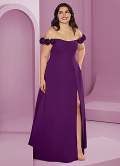 Barbie ♥ Azazie Bridesmaid Dresses Grape A-Line Off the Shoulder Chiffon Convertible Dress image11