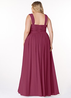 Azazie Zapheira Bridesmaid Dresses Mulberry A-Line Ruched Chiffon Dress image8