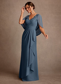 Azazie Santa Clara Mother of the Bride Dresses Neptune A-Line Lace Dress image4