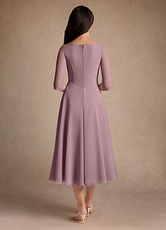 Azazie Durant Abiti per la Madre della Sposa Abito A-Line in Chiffon Plissettato Rosa Polverosa image3