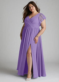 Azazie Zella Bridesmaid Dresses Tahiti A-Line Lace Chiffon Dress image9