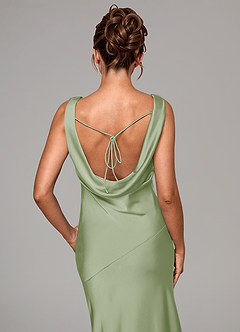 Azazie Rylina Bridesmaid Dresses Dusty Sage Mermaid Stretch Satin Dress image2