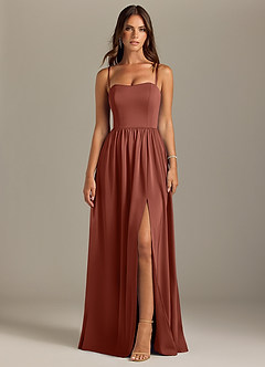 Azazie Calianna Bridesmaid Dresses Auburn A-Line Off the Shoulder Stretch Satin Convertible Dress image9