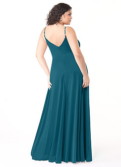 Azazie Evalin Abiti da Damigella Abito A-Line in Maglia con Scollo a V a Pieghe Blu Inchiostro image8