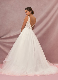 Azazie Toni Wedding Dresses Diamond White Champagne Ball-Gown Sequins Tulle Dress image3