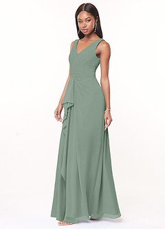 Azazie Julianna Final Sale Butterscotch A-Line Chiffon Dress image3