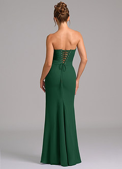 Azazie Sorrel Bridesmaid Dresses Dark Green Mermaid Corset Chiffon Dress image2