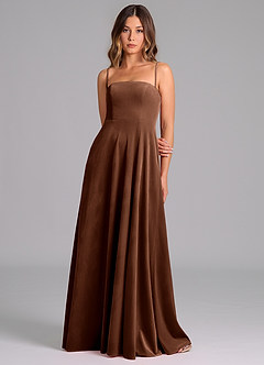 Azazie Wren Vente Finale Robe Trapèze en velours Sans bretelle Ombre image6