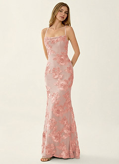 Kailani English Rose 3D Flowers Corset Mermaid Lace Up Back Prom Dress image3