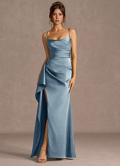 Thora Powder Blue Open Back Prom Dress image3