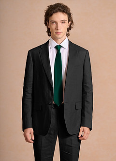 front Harrison Sort 100% hørjakke