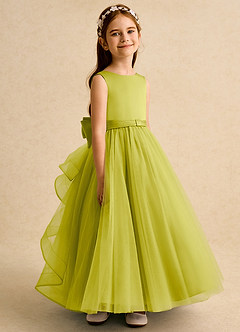 Azazie Lior Robe Demoiselle D'honneur Fillette Robe Princesse en Tulle Plissée Citronnelle image3