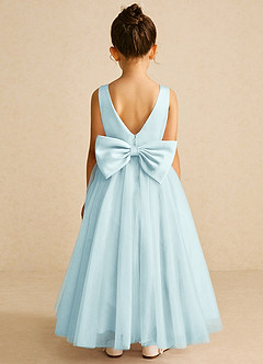 Azazie Pumpkin Flower Girl Dresses Sea Glass A-Line Convertible Tulle Dress image6