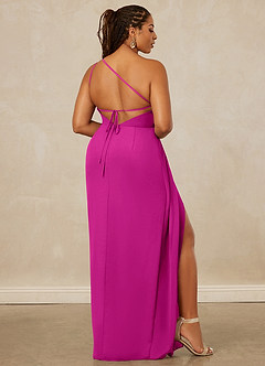 Christian Siriano Bridal for Azazie 1003 Bridesmaid Dresses Fuchsia Sheath One Shoulder Chiffon Dress image9