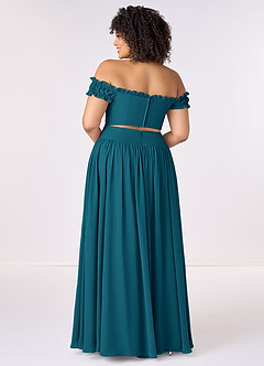 Barbie ♥ Azazie Bridesmaid Dresses Ink Blue A-Line Off the Shoulder Chiffon Convertible Dress image9