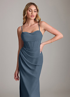 Azazie Mai Bridesmaid Dresses Neptune Sheath Pleated Chiffon Dress image5