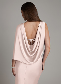 Azazie Darby Bridesmaid Dresses Blushing Pink Mermaid Pleated Stretch Satin Dress image6