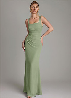 Azazie Agustina Bridesmaid Dresses Pistachio Mermaid Corset Chiffon Dress image4