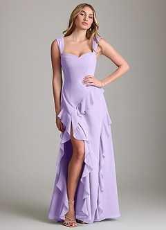Azazie Sloane Bridesmaid Dresses Lilac A-Line Sweetheart Neckline Chiffon Dress image3