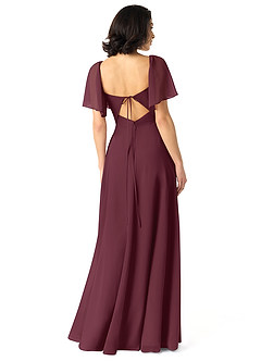 Azazie Chloe Bridesmaid Dresses Cabernet A-Line Sweetheart Neckline Chiffon Dress image2