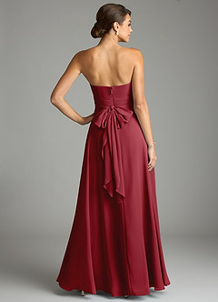 Azazie Tamira Suknie dla druhen Linia A Pofałdowany Szyfon Do ziemi Sukienka image4