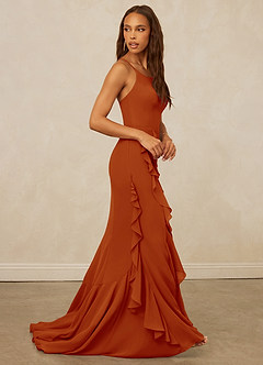 Christian Siriano Bridal for Azazie 1006 Bridesmaid Dresses Paprika Mermaid Ruched Chiffon Dress image5