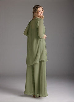 Azazie Weisz Mother of the Bride Dresses Pistachio A-Line Square Neckline Pleated Chiffon Dress image2