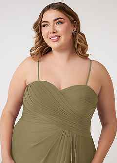 Azazie Arabella Allure Bridesmaid Dresses Moss Green A-Line Sweetheart Neckline Chiffon Convertible Dress image18