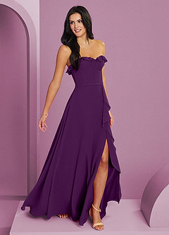 Barbie ♥ Azazie Bridesmaid Dresses Grape A-Line Sweetheart Neckline Chiffon Dress image4