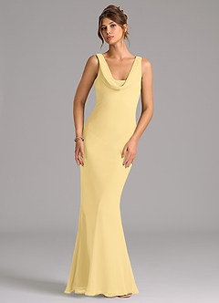 Azazie Rylina Bridesmaid Dresses Butter Mermaid Pleated Chiffon Dress image1