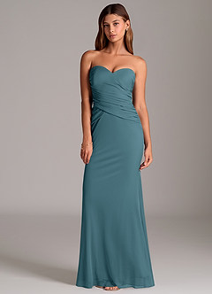 Azazie Katelyn Final Sale Bermuda Sheath Strapless Mesh Convertible Dress image6