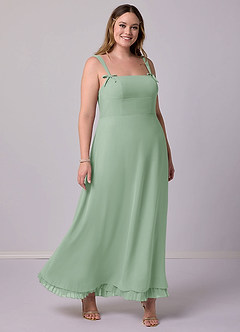 Barbie ♥ Azazie Bridesmaid Dresses Agave A-Line Pleated Chiffon Dress image10