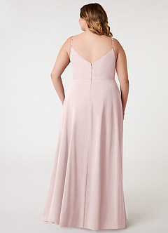 Azazie Daenerys Abiti da Damigella Abito A-Line in Chiffon con Scollo a Cappuccio Rosa Rossore image9