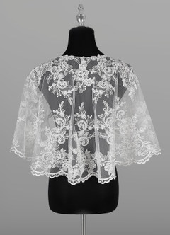 front Azazie Hephzibah Lace Tulle Wrap