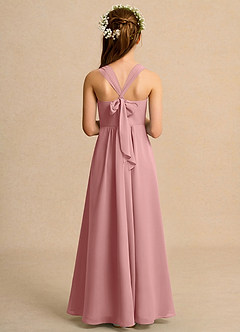 Azazie Tater Girls Formal Flower Girl Dresses Dusty Rose A-Line Pleated Chiffon Dress image2