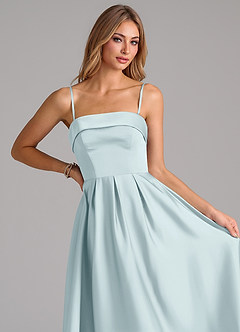 Azazie Lucienne Bridesmaid Dresses Mist A-Line Strapless Stretch Satin Convertible Dress image2