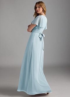 Azazie Zaniah Abiti da Damigella Abito A-Line in Chiffon Azzurro image7