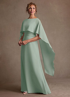 Azazie Marilla Mother of the Bride Dresses Agave A-Line Pleated Chiffon Dress image5