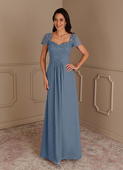 Azazie Gwenyth Mother of the Bride Dresses Twilight A-Line Lace Chiffon Dress image3