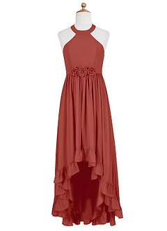 Azazie Hermione A-Line Chiffon Asymmetrical Junior Bridesmaid Dress image6
